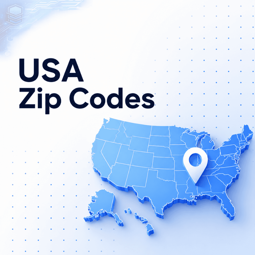 USA Zip Codes dataset preview